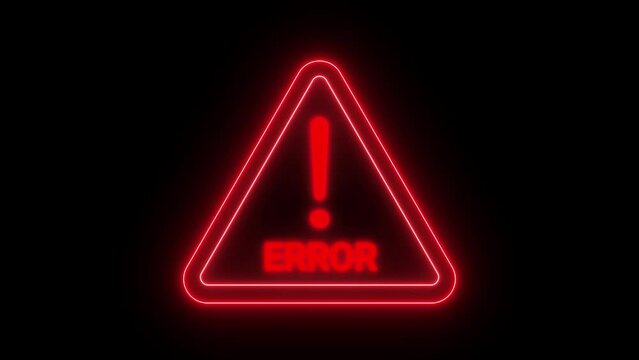 danger sign error danger triangle neon animated icon danger sign triangle exclamation mark 4k neon