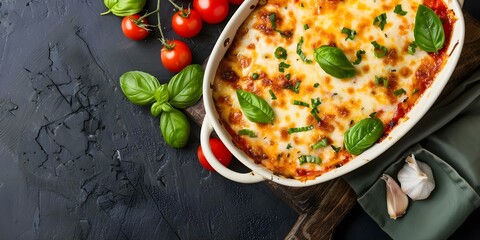 Baked Eggplant Parmigiana A Classic Italian Dish Served on a Platter. Concept Italian Cuisine, Baked Dishes, Eggplant Recipes, Traditional Recipes, Vegetarian Meals