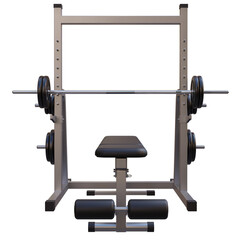 3d render bench press with transparent background