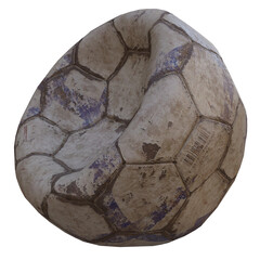 3d render old deflated soccer ball with transparent background © Ricardo