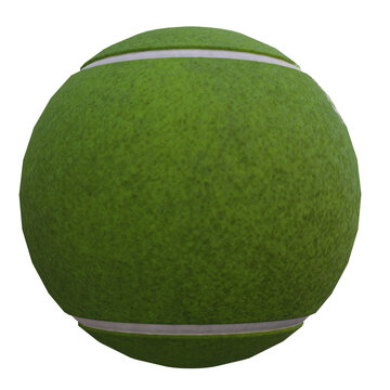 3d render tennis ball with transparent background