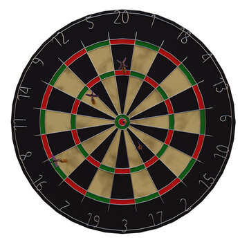 3d render dart board with transparent background