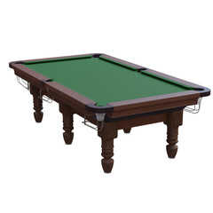 3d render traditional pool table with transparent background