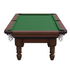 3d render traditional pool table with transparent background