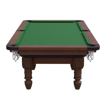 3d render traditional pool table with transparent background