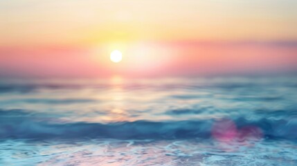 Naklejka premium Abstract Nature Background with Blurred Ocean and Sunrise Sky
