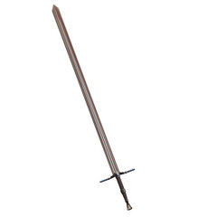 3d render medieval sword with transparent background