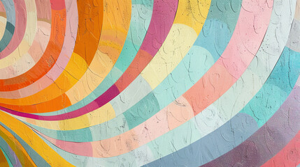 Obraz premium Wavy mid-century pop art abstract rainbow background