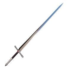 3d render medieval sword with transparent background