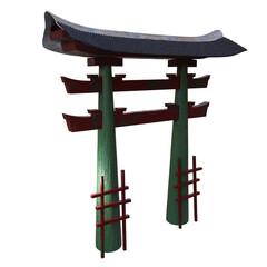 3d render torii six with background transparent