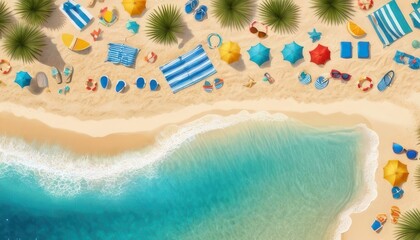 Fototapeta premium happy summer beach vector background 
