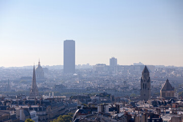 Aerial view of Paris with the Tour Montparnasse dwarfing the surrounding buildings