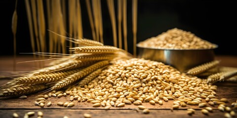 Graphs by farmers indicate reduced crop yields, increased wheat seed costs, and grain scarcity. Concept Agricultural Trends, Farming Challenges, Crop Yields, Wheat Prices, Grain Shortages