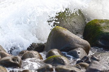 Crashing waves in Reunion Island