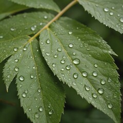 Dewy Leaf Macro Natures Elegance in Green and Clear