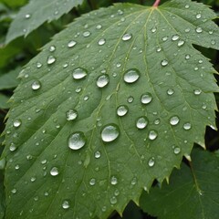 Dewy Leaf Macro Natures Elegance in Green and Clear