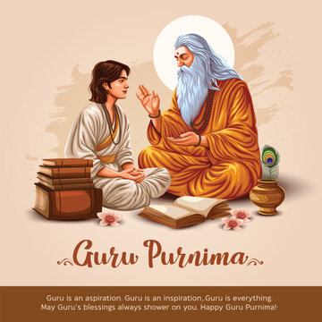 new Happy guru Purnima guru and shishya teaching . god abstract Vector Illustration design.
