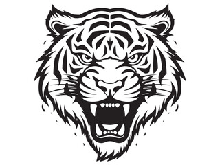 Roaring tiger logo design vector illustration