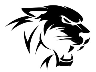 Roaring tiger logo design vector illustration