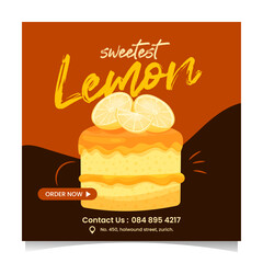 Lemon cake sale post template for social media