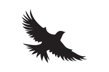 flying bird silhouette vector illustration.