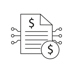 Financial Text Generation Icon. Vector Icon Design