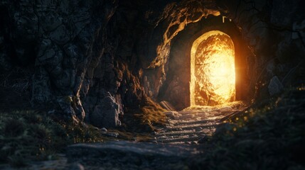 Obraz premium The empty tomb of Jesus Christ