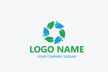  leaf logo design ready vector template