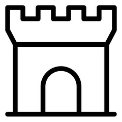 castle line icon vector illustration isolated on white background