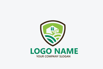 Landscape house home Environmental vector logo template