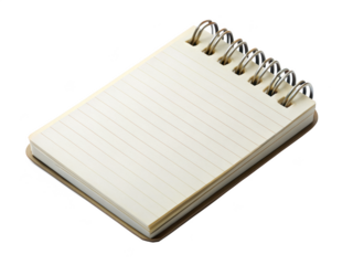 Spiral Notepad With Lined Pages Isolated Against A White Background. The Notepad Is Small And Ideal For Writing Notes. Isolated on transparent background, png.