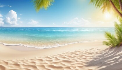 Fototapeta premium happy summer beach vector background 