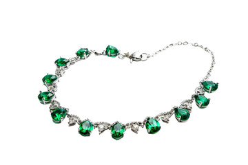 Stylish Emerald Chain Anklet Isolated on Transparent Background