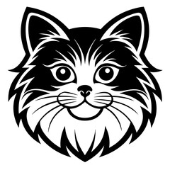 Obraz premium Persian cat face vector silhouette illustration svg file 