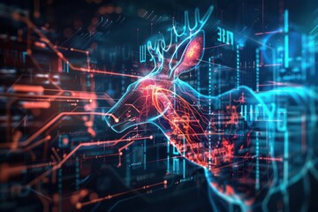 Fototapeta premium A futuristic visualization of an animal s heartbeat, displayed through advanced medical tech