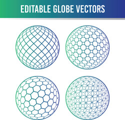 Editable Globe vector for digitala and print media