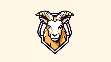A ram with horns is the main focus of the image