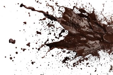 Obraz premium Dirt Spatter. Splash of Mud on Isolated White Background with Abstract Texture