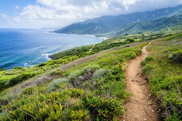 Hiking California. Coastal Trail in Big Sur, Garrapata State Park - Explore the Beautiful Pacific Ocean Landscape