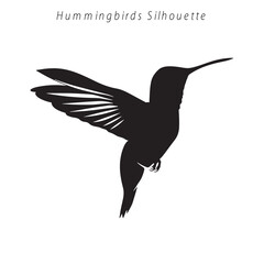silhouettes of a hummingbird