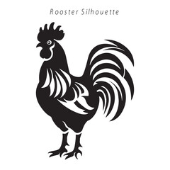 silhouettes of a rooster
