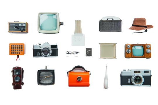 Handy Household Gadgets Isolated on Transparent Background