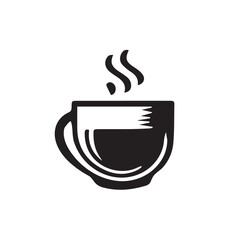 Coffee cup icon, tea cup logo, symbols vector illustration silhouette image template.eps 10.
