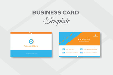 Colorful restaurant business card design template for corporate company