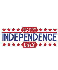 4th of july happy independence day typography clip art design on plain white transparent isolated background for card, shirt, hoodie, sweatshirt, apparel, tag, mug, icon, poster or badge