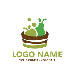organic fruits and vegetables  logo vector