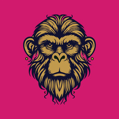 Monkey head vector t-shirts design