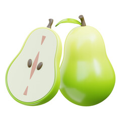 3D Pear Icon Illustration Render