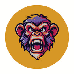 Monkey head vector t-shirts design