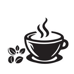 Coffee cup icon, tea cup logo, symbols vector illustration silhouette image template.eps 10.